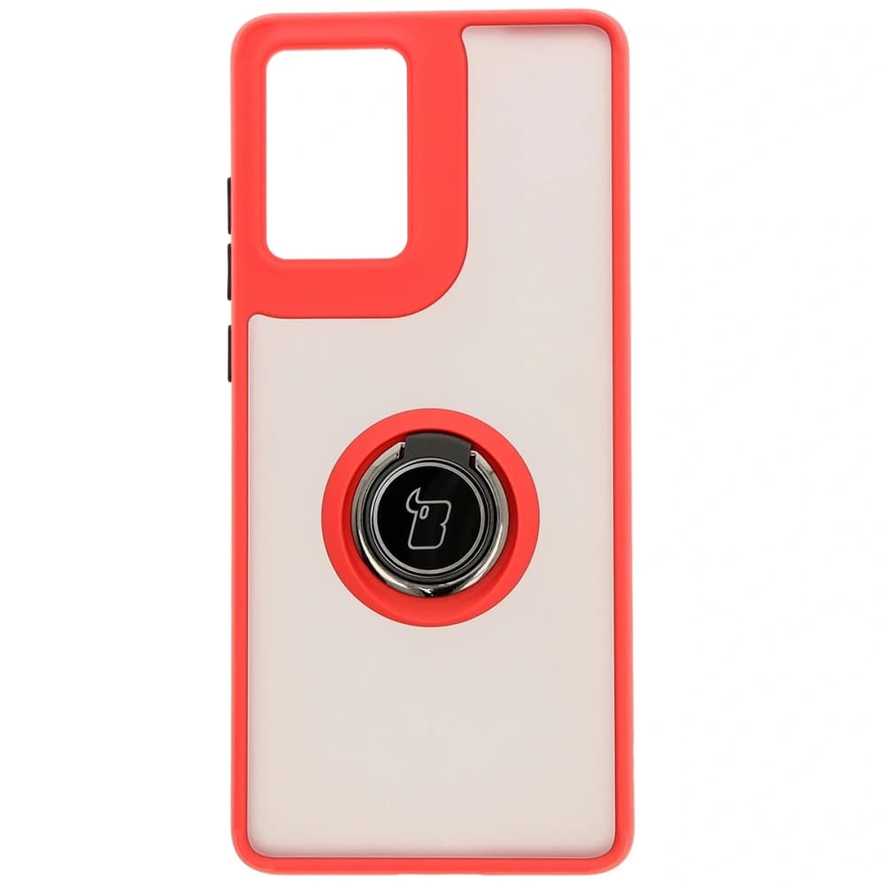 Bizon Case Hybrid Ring Motorola Moto G85 5G smoky with a red frame - 2