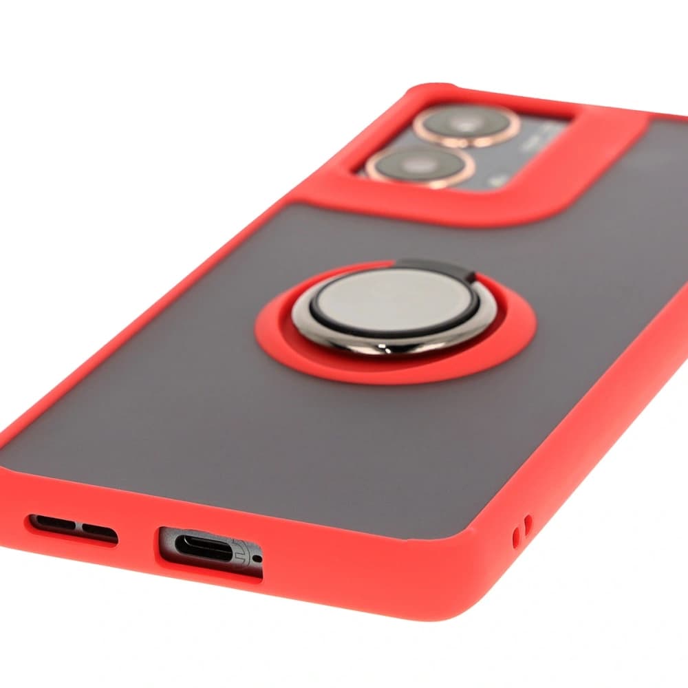 Bizon Case Hybrid Ring Motorola Moto G85 5G smoky with a red frame - 5