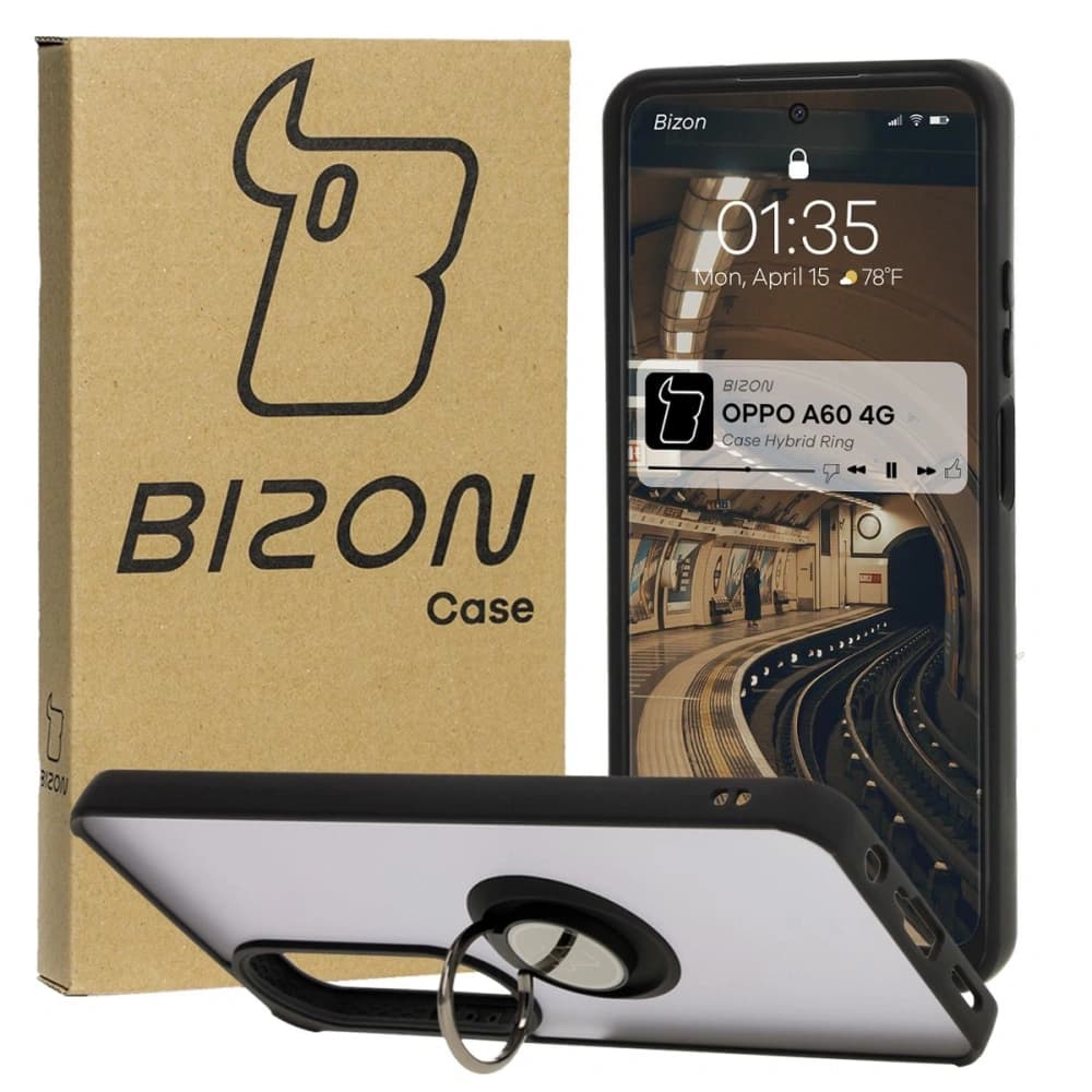 Bizon Case Hybrid Ring Oppo A60 4G smoky with a black frame - 1