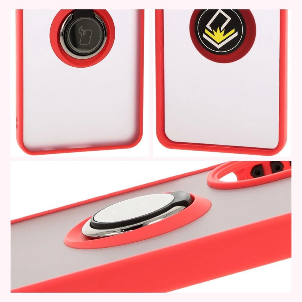 Bizon Case Hybrid Ring Oppo A60 4G smoky with a red frame - 4