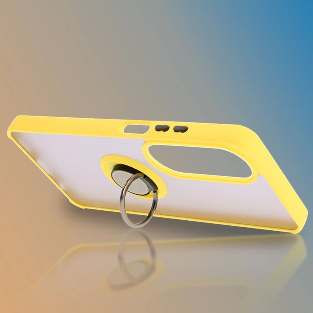 Bizon Case Hybrid Ring Oppo A60 4G rauchig mit einem gelben Rahmen - 6