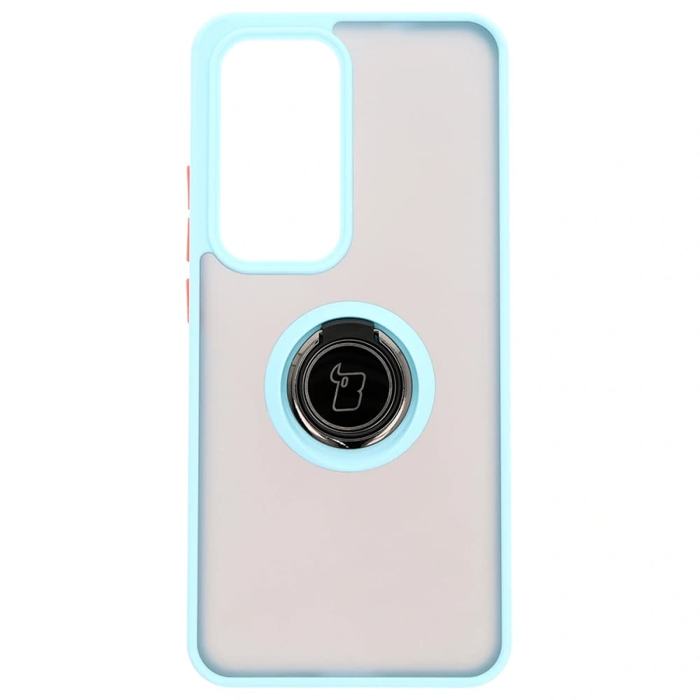 Bizon Case Hybrid Ring Oppo Reno 12 Pro smoky with a light blue frame - 2