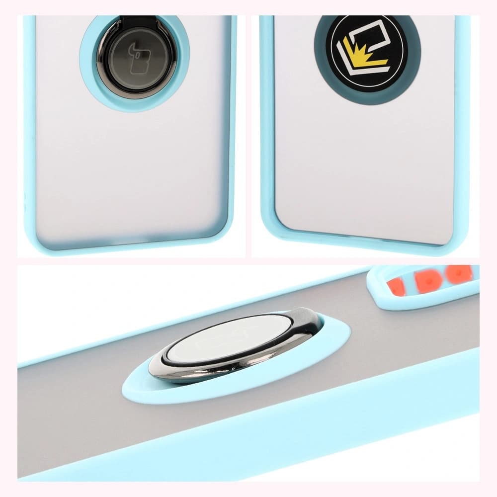 Bizon Case Hybrid Ring Oppo Reno 12 Pro smoky with a light blue frame - 4