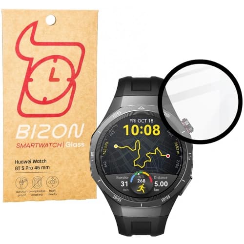 Bizon Glas Uhr Edge Hybrid Huawei Uhr GT 5 Pro 46 mm schwarz