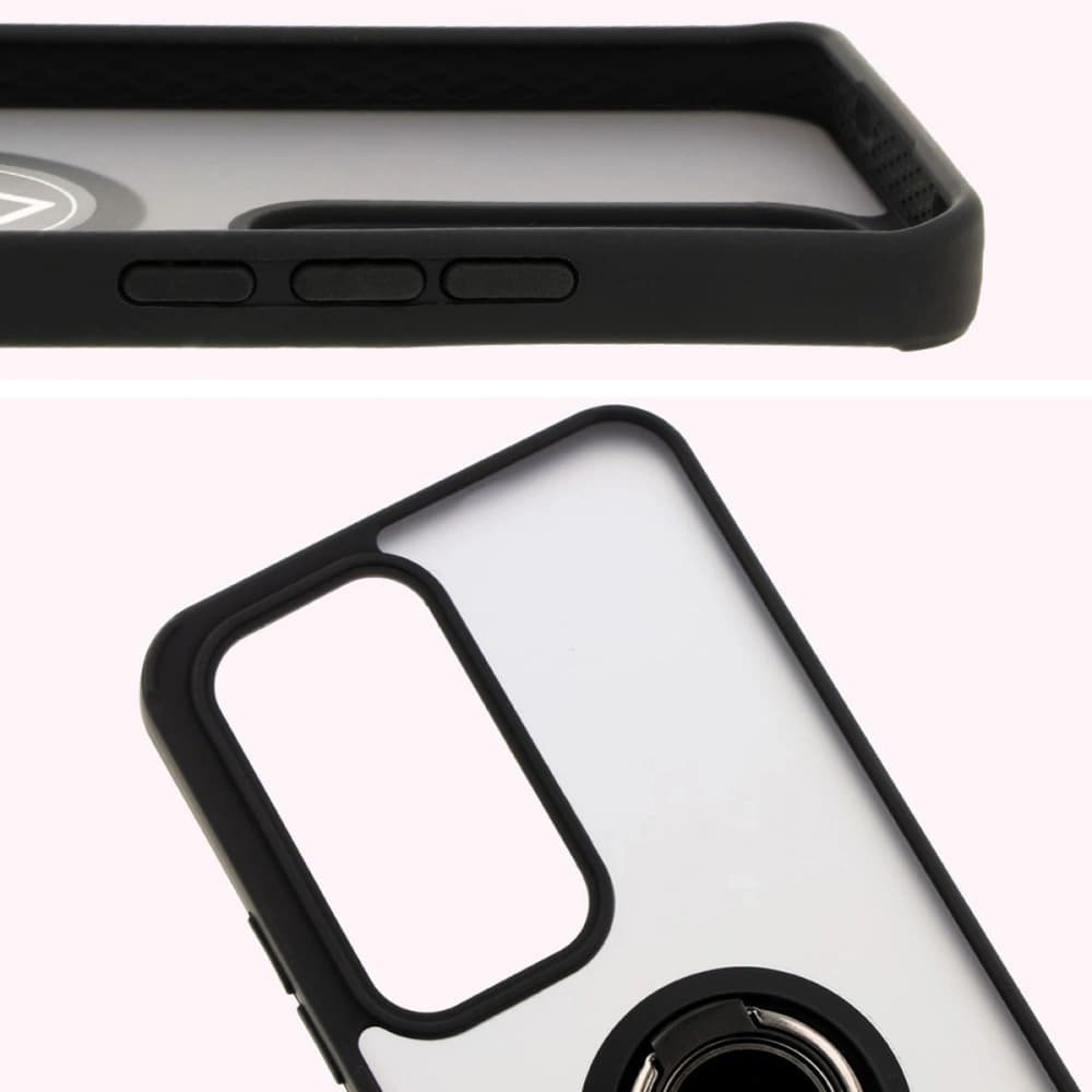 Bizon Case Hybrid Ring Oppo Reno 12 rauchig mit einem schwarzen Rahmen - 3