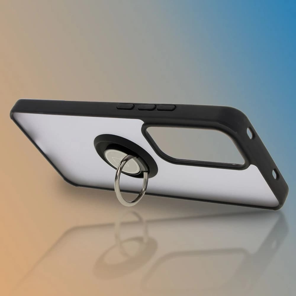 Bizon Case Hybrid Ring Oppo Reno 12 rauchig mit einem schwarzen Rahmen - 6