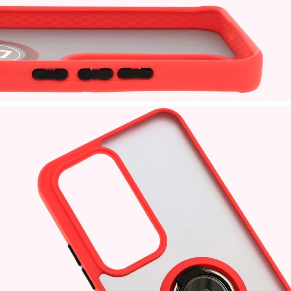 Bizon Case Hybrid Ring Oppo Reno 12 rauchig mit einem roten Rahmen - 3