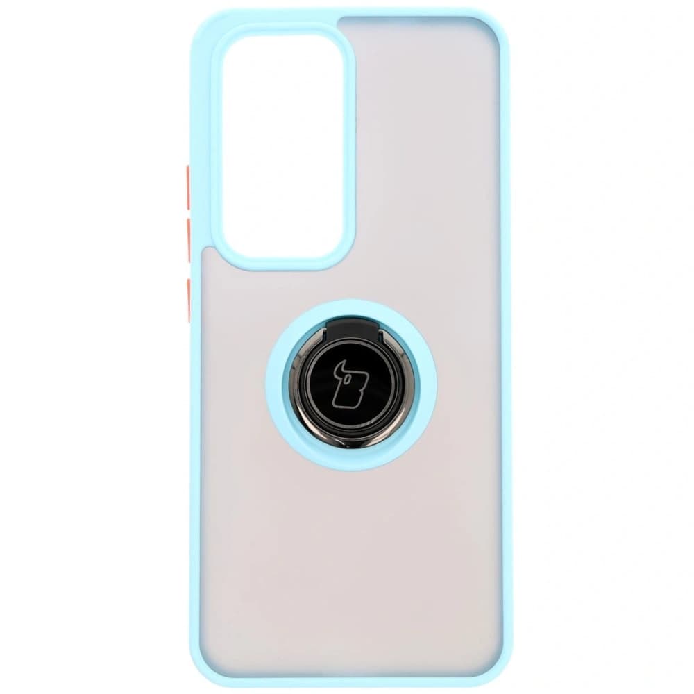 Bizon Case Hybrid Ring Oppo Reno 12 smoky with a light blue frame - 2