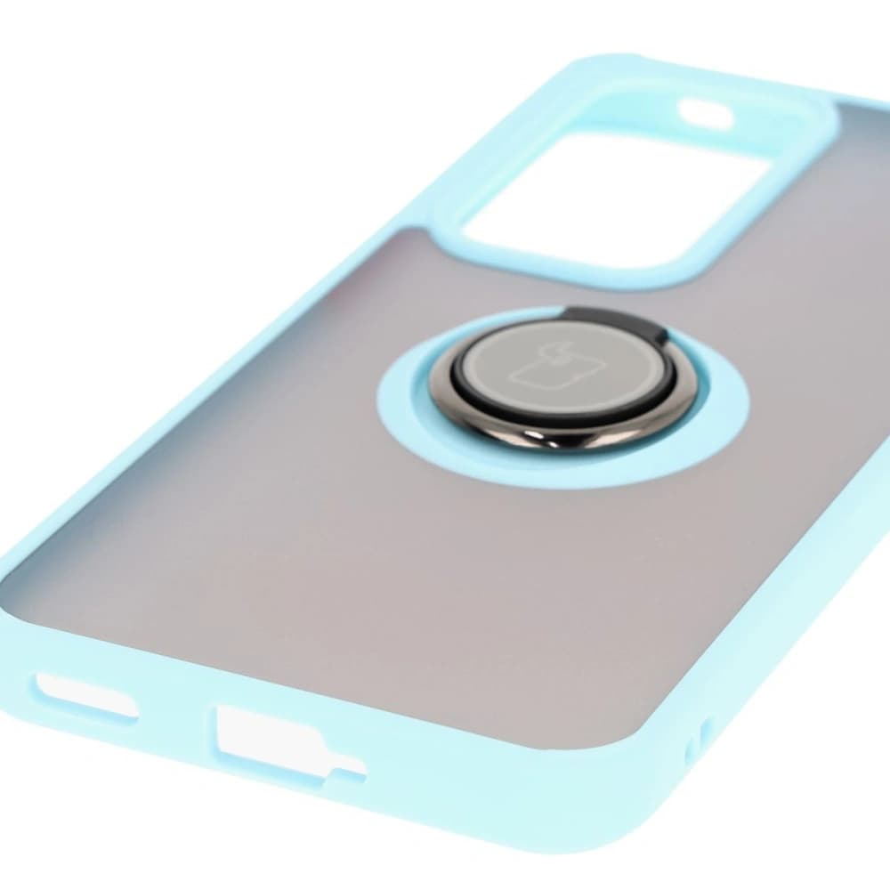 Bizon Case Hybrid Ring Oppo Reno 12 smoky with a light blue frame - 5