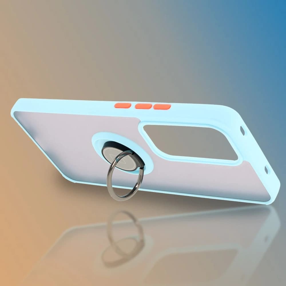 Bizon Case Hybrid Ring Oppo Reno 12 smoky with a light blue frame - 6