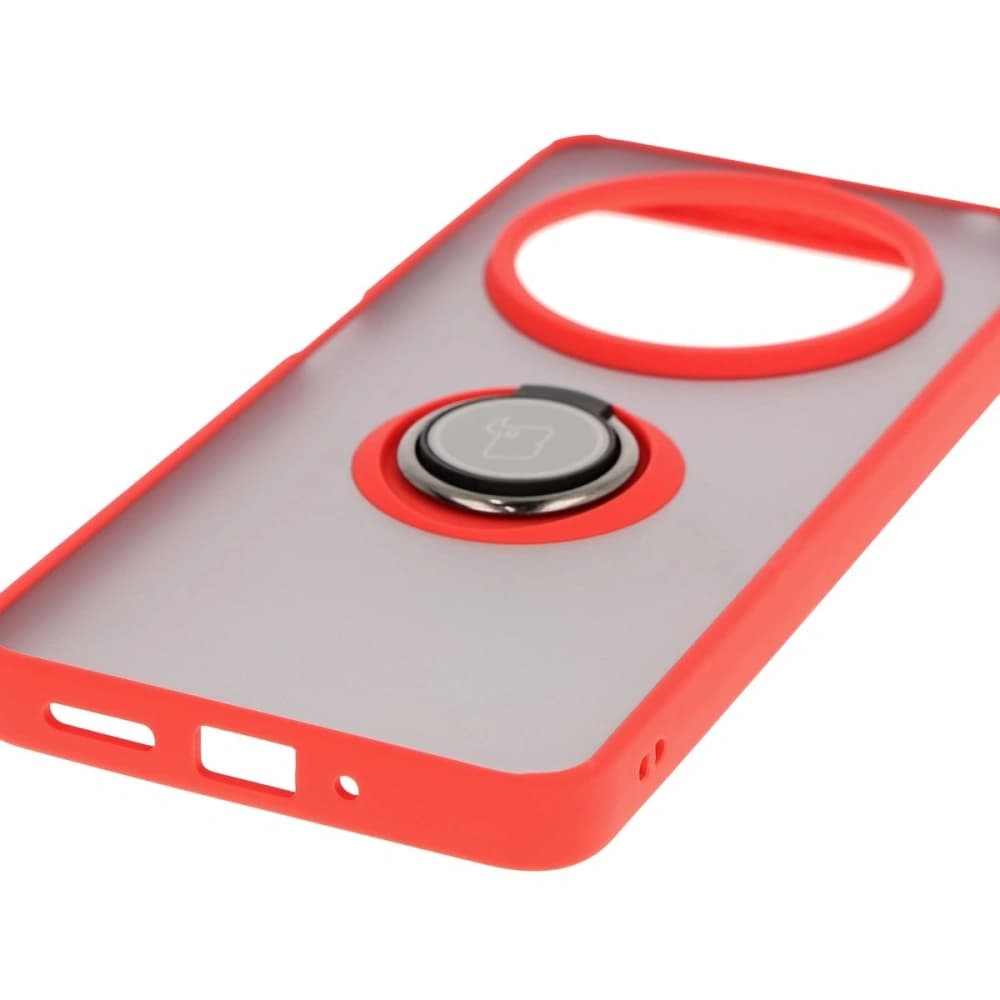 Bizon Case Hybrid Ring Xiaomi Redmi 14C 4G / POCO C75 smoky with a red frame - 5