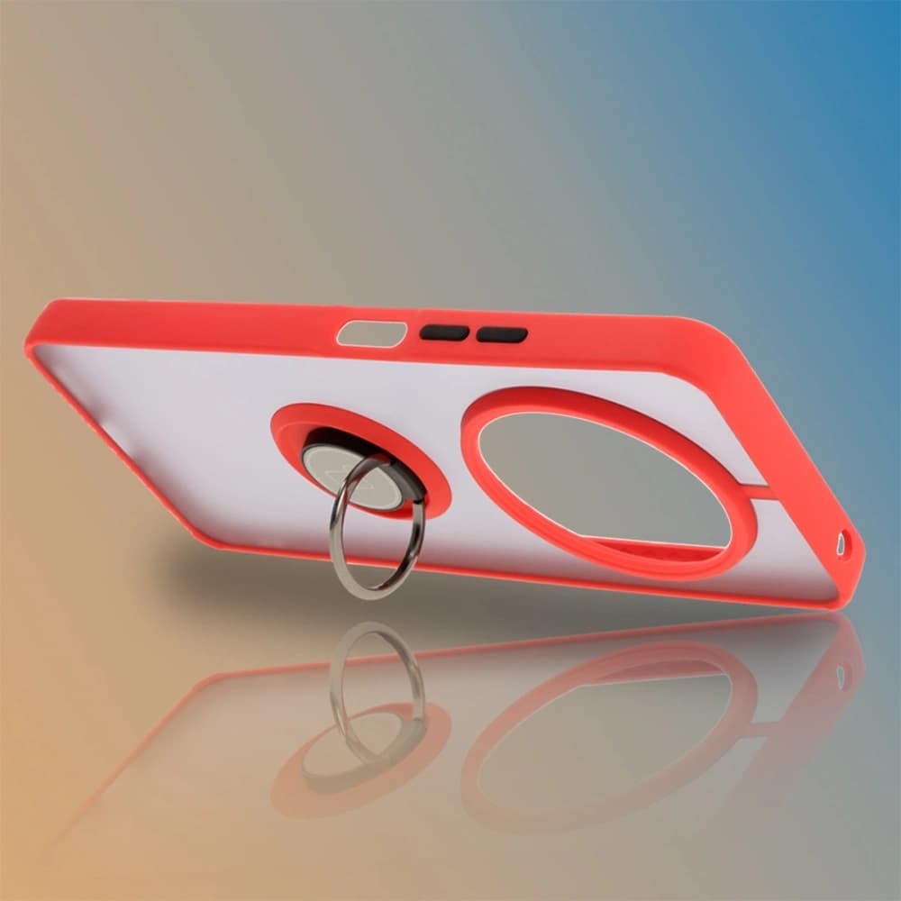 Bizon Case Hybrid Ring Xiaomi Redmi 14C 4G / POCO C75 smoky with a red frame - 6