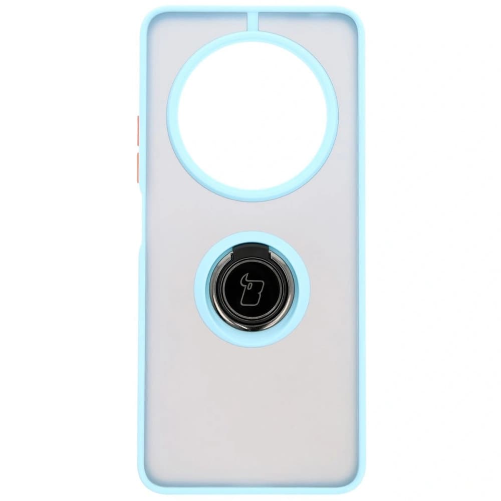Bizon Case Hybrid Ring Xiaomi Redmi 14C 4G / POCO C75 rauchig mit einem hellblauen Rahmen - 2