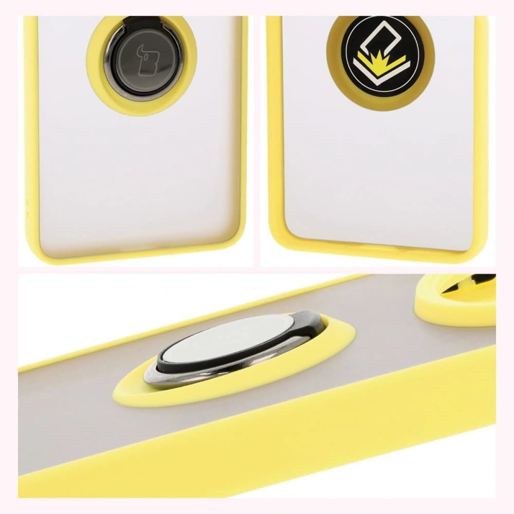Bizon Case Hybrid Ring Xiaomi Redmi 14C 4G / POCO C75 smoky with a yellow frame - 4