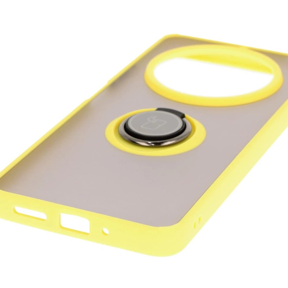 Bizon Case Hybrid Ring Xiaomi Redmi 14C 4G / POCO C75 smoky with a yellow frame - 5