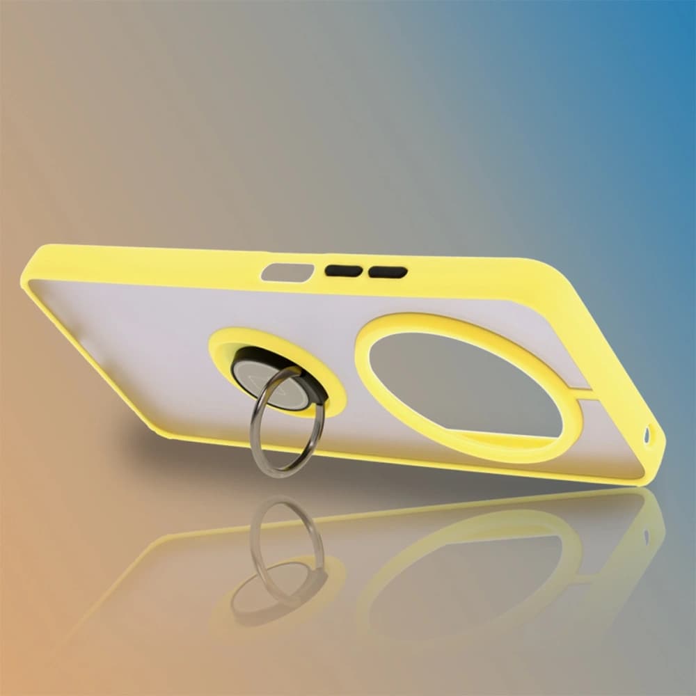 Bizon Case Hybrid Ring Xiaomi Redmi 14C 4G / POCO C75 smoky with a yellow frame - 6