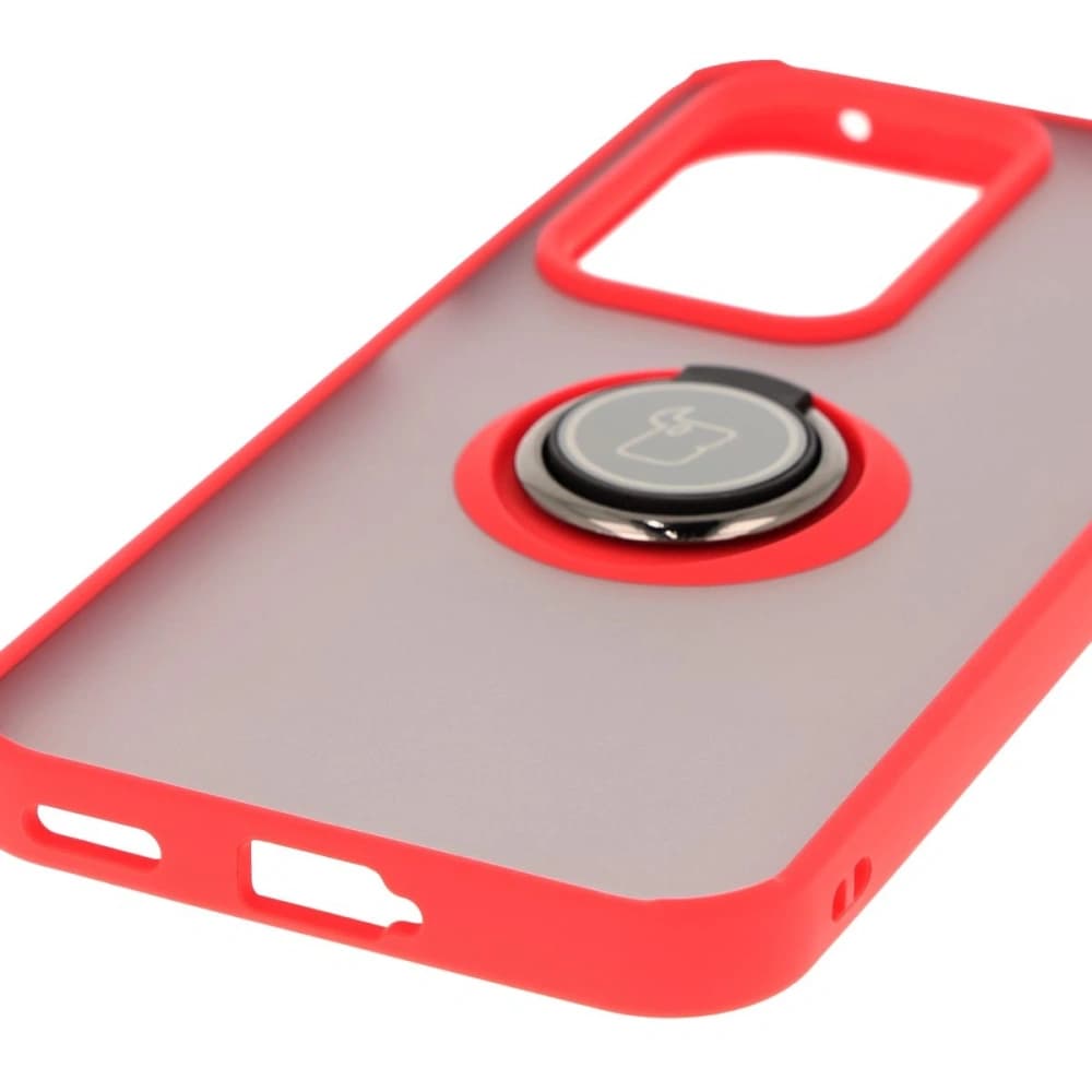 Bizon Case Hybrid Ring Honor 200 Lite rauchig mit einem roten Rahmen - 5
