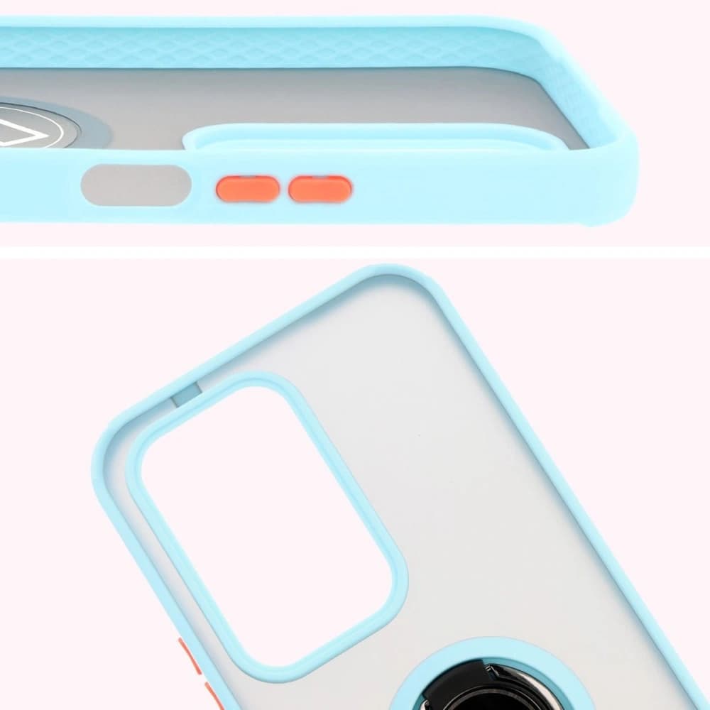 Bizon Case Hybrid Ring Honor 200 Lite rauchig mit einem hellblauen Rahmen - 3