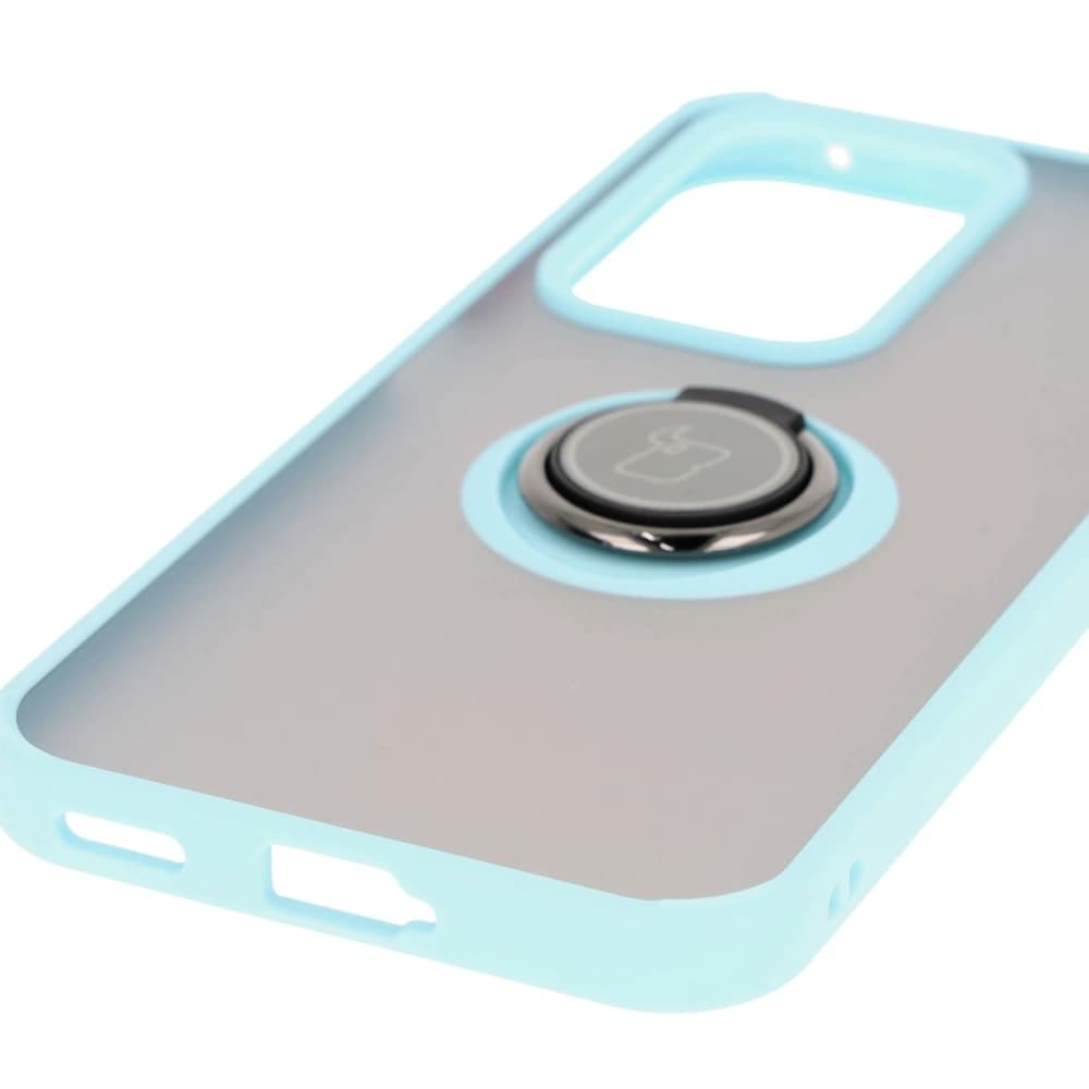 Bizon Case Hybrid Ring Honor 200 Lite rauchig mit einem hellblauen Rahmen - 5