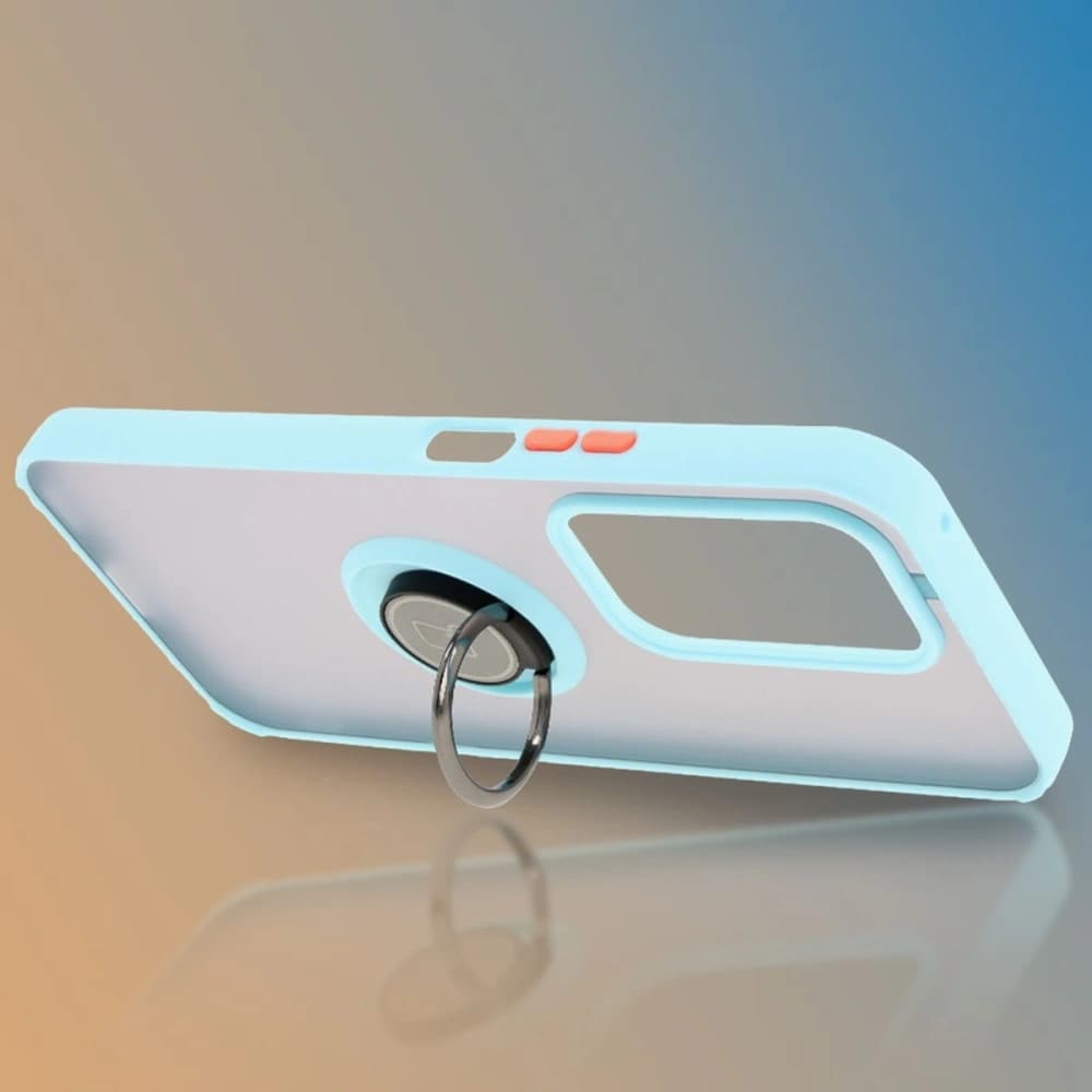 Bizon Case Hybrid Ring Honor 200 Lite rauchig mit einem hellblauen Rahmen - 6