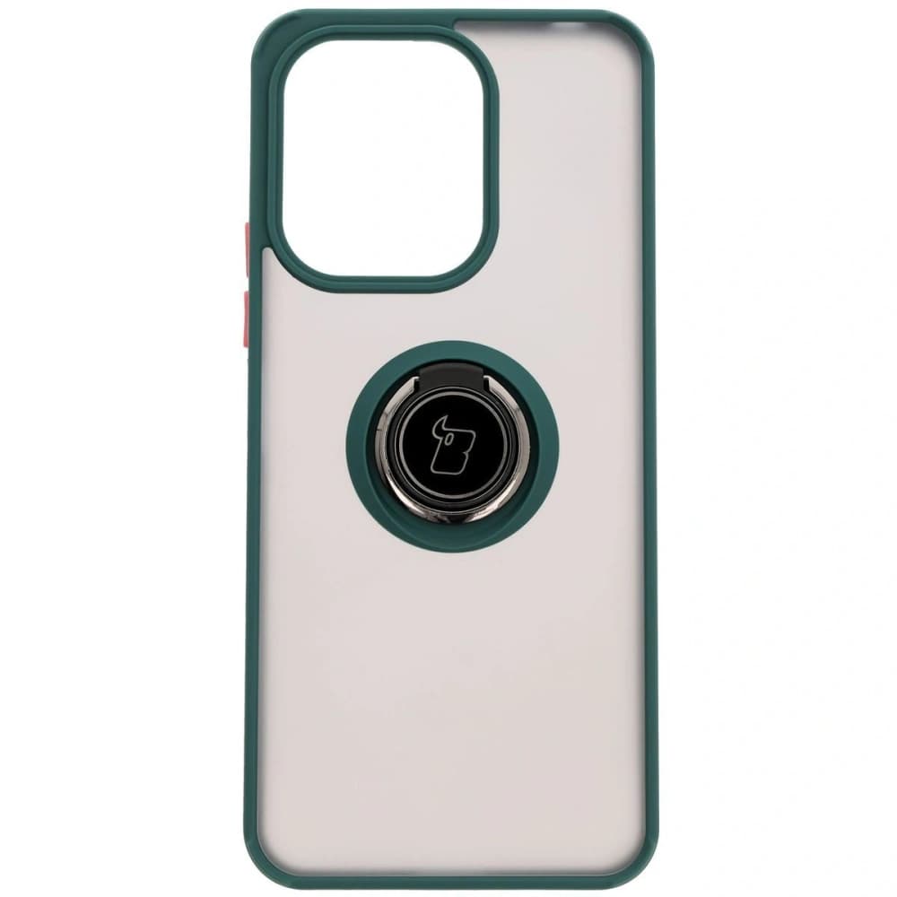 Bizon Case Hybrid Ring Xiaomi Redmi 13 4G smoky with a dark green frame - 2