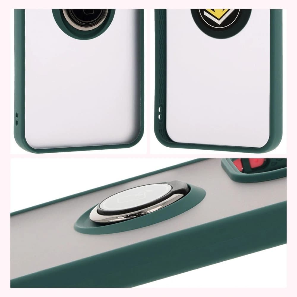Bizon Case Hybrid Ring Xiaomi Redmi 13 4G smoky with a dark green frame - 4
