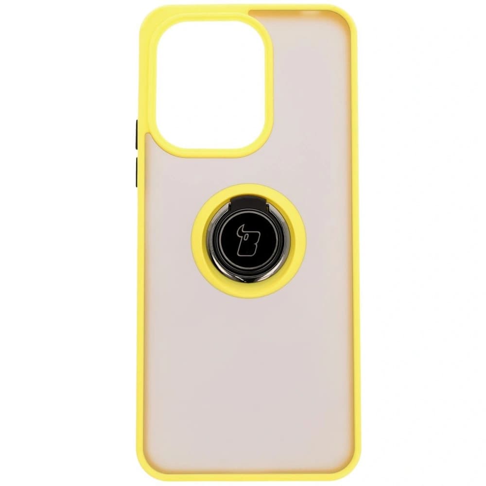 Bizon Case Hybrid Ring Xiaomi Redmi 13 4G smoky with a yellow frame - 2