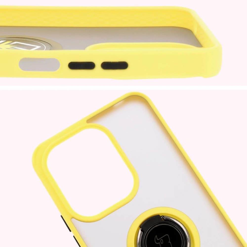 Bizon Case Hybrid Ring Xiaomi Redmi 13 4G smoky with a yellow frame - 3
