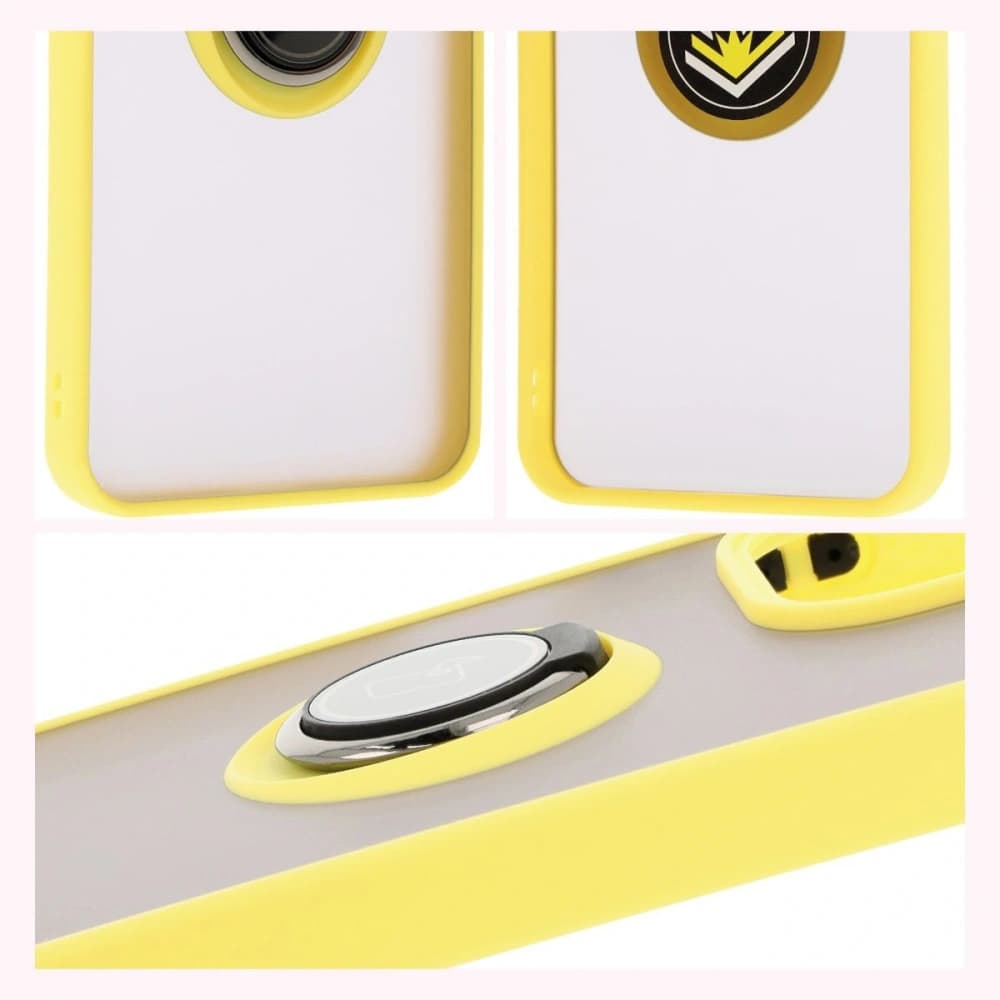 Bizon Case Hybrid Ring Xiaomi Redmi 13 4G smoky with a yellow frame - 4