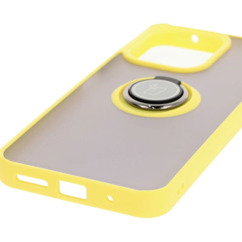 Bizon Case Hybrid Ring Xiaomi Redmi 13 4G smoky with a yellow frame - 5
