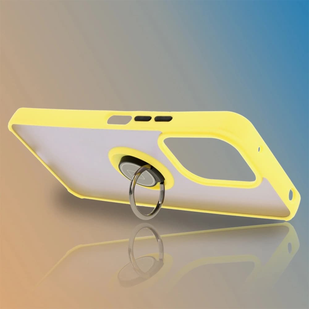 Bizon Case Hybrid Ring Xiaomi Redmi 13 4G smoky with a yellow frame - 6