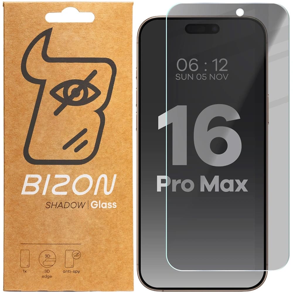 Bizon Glass Clear Shadow Apple iPhone 16 Pro Max tinted - 1