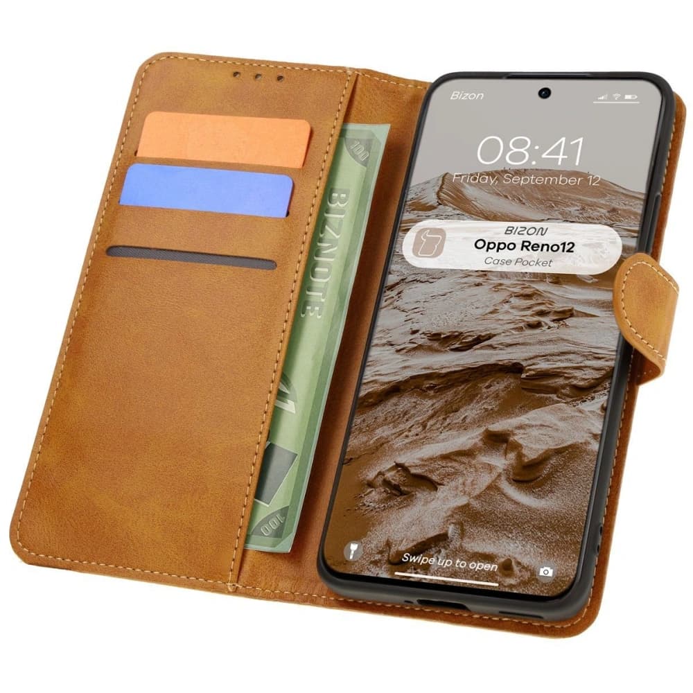 Bizon Case Pocket Oppo Reno 12 brown - 1