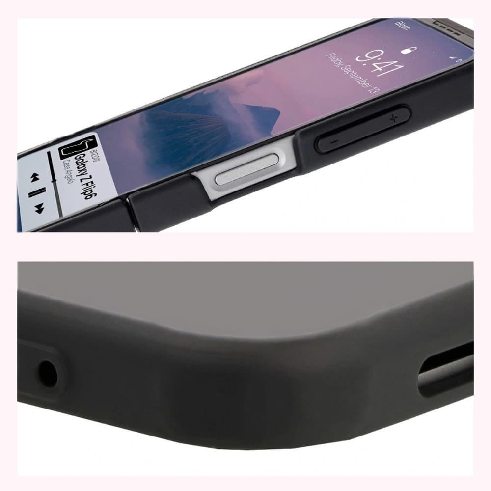 Bizon Case Angelo Samsung Galaxy Z Flip 6 / 7 FE rauchig mit einem schwarzen Rahmen - 4