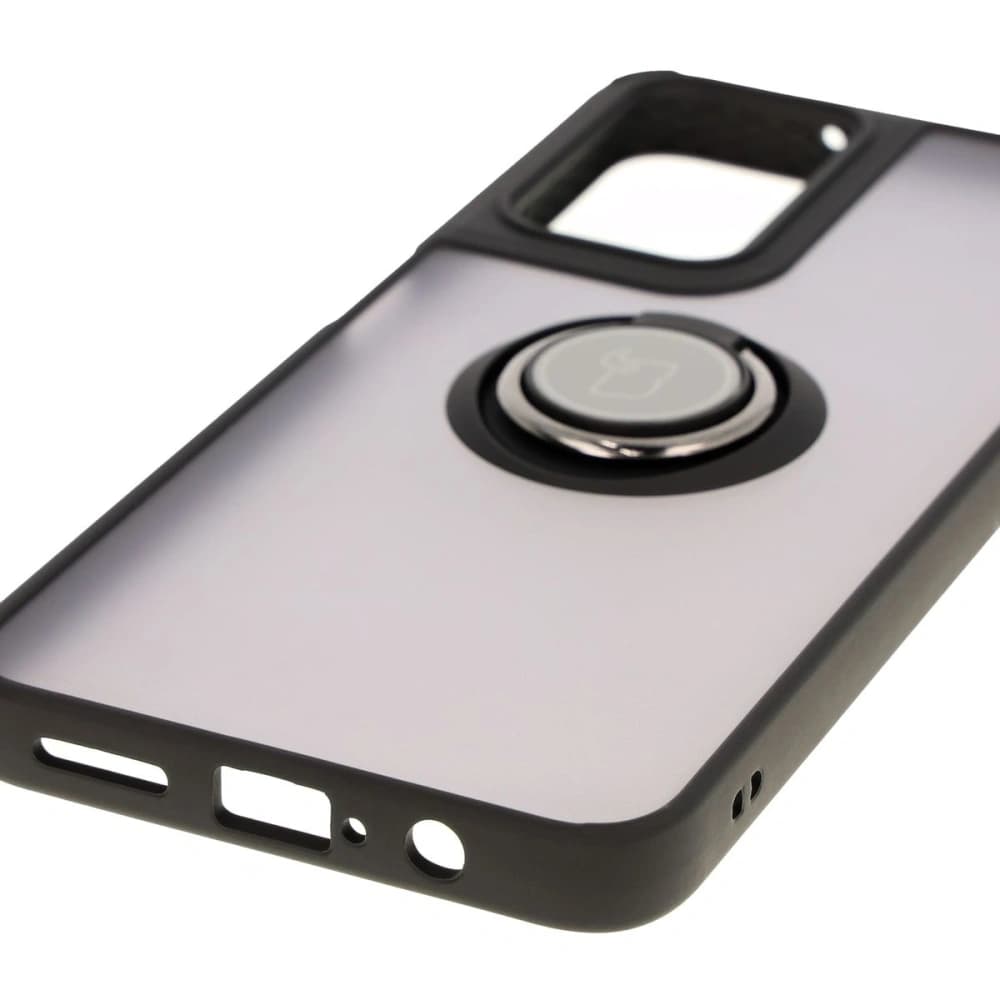 Bizon Case Hybrid Ring Motorola Moto G35 5G rauchig mit einem schwarzen Rahmen - 5