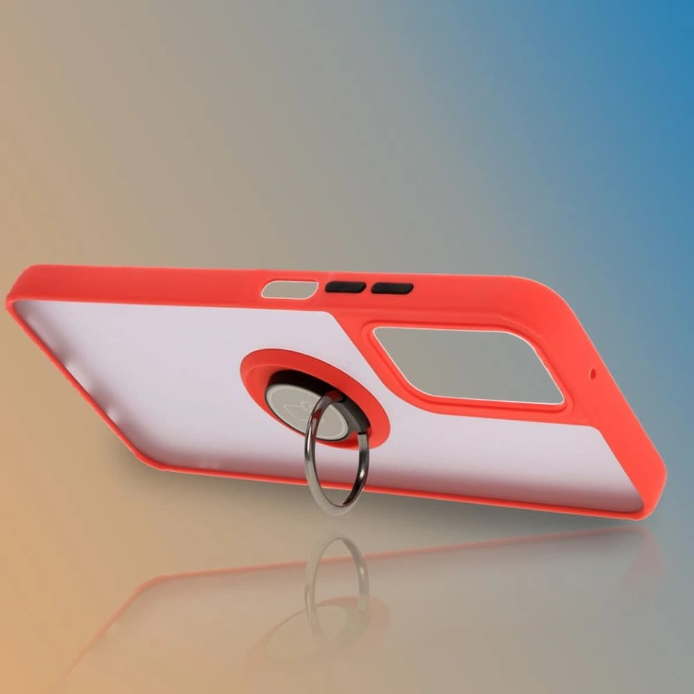 Bizon Case Hybrid Ring Motorola Moto G35 5G smoky with a red frame - 6