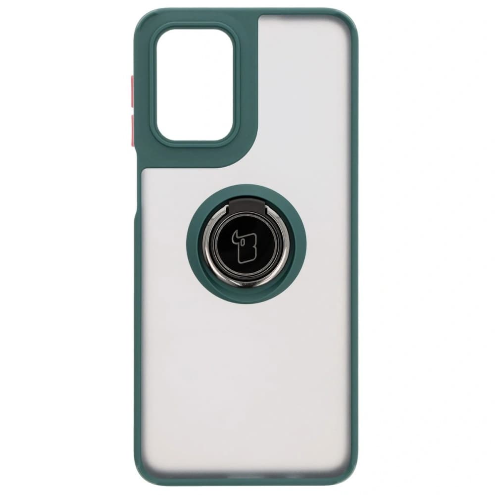 Bizon Case Hybrid Ring Motorola Moto G55 5G smoky with a dark green frame - 2