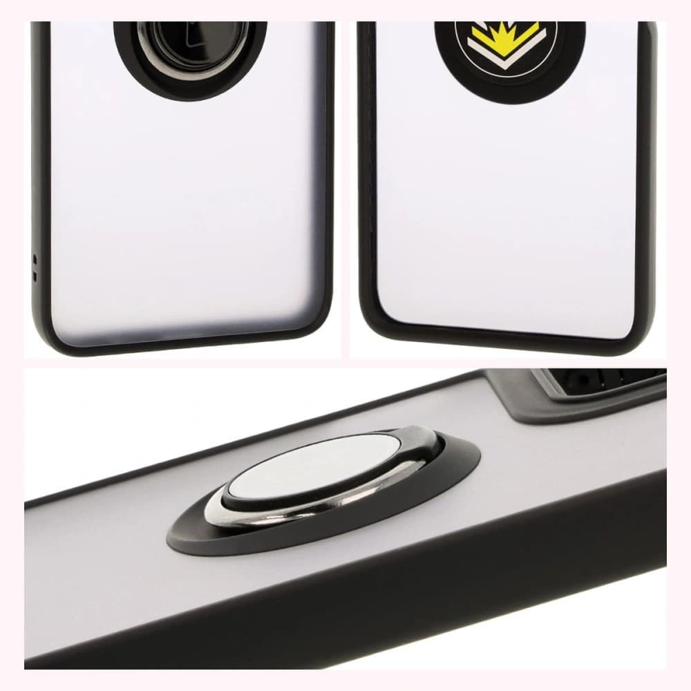 Bizon Case Hybrid Ring Motorola Moto G55 5G smoky with a black frame - 4