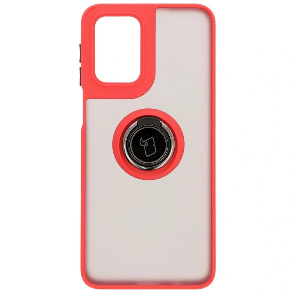 Bizon Case Hybrid Ring Motorola Moto G55 5G smoky with a red frame - 2
