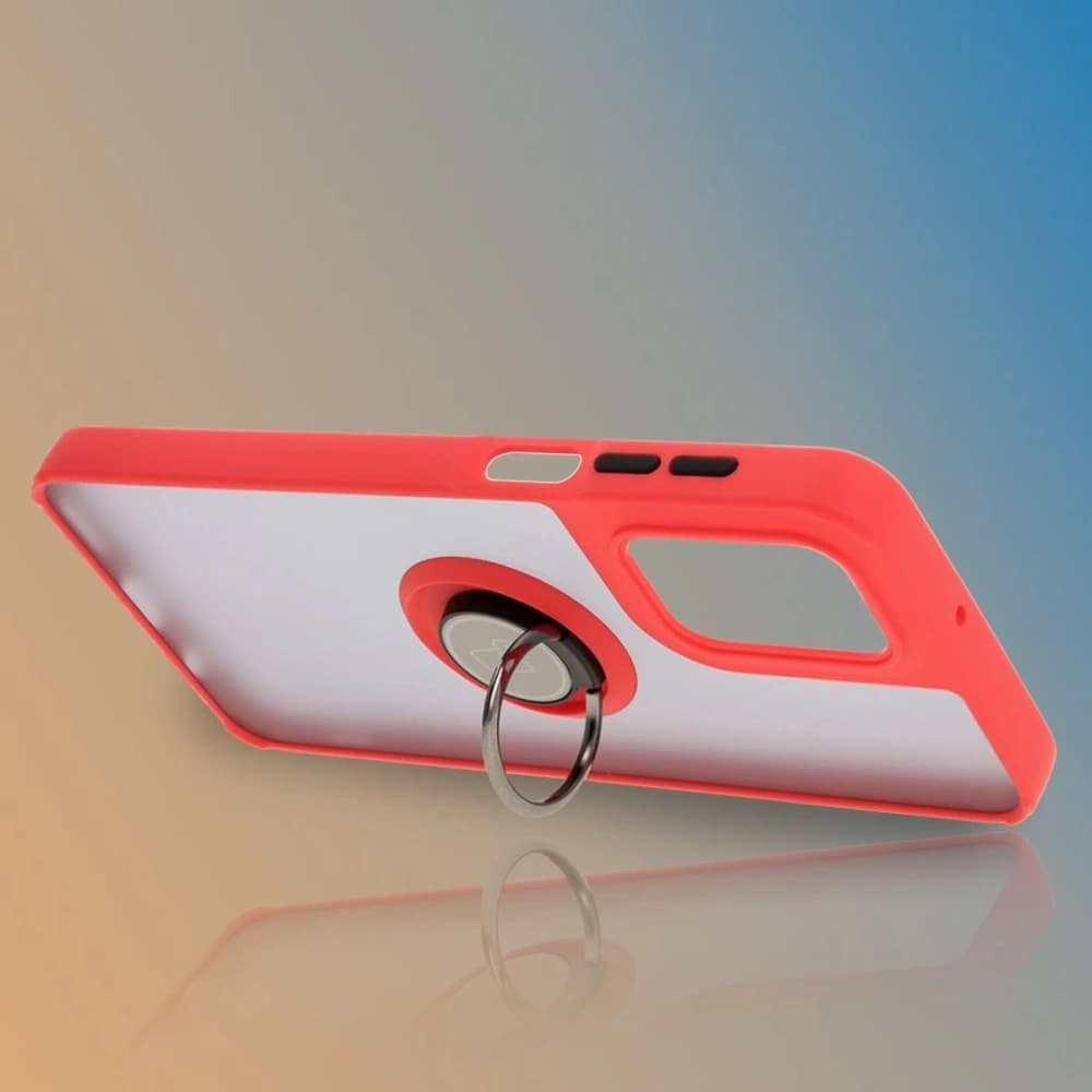 Bizon Case Hybrid Ring Motorola Moto G55 5G smoky with a red frame - 6