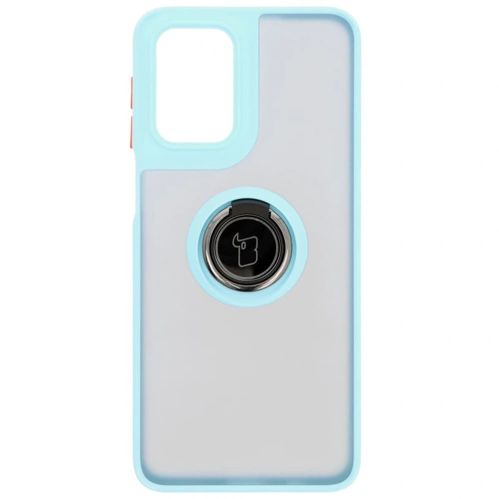 Bizon Case Hybrid Ring Motorola Moto G55 5G smoky with a light blue frame - 2