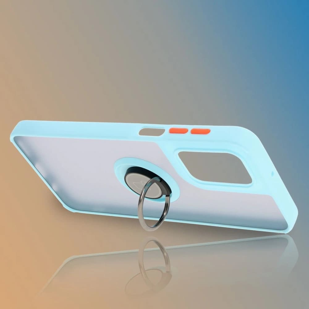 Bizon Case Hybrid Ring Motorola Moto G55 5G smoky with a light blue frame - 6