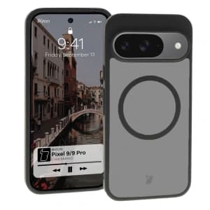 Bizon Case MatteO Google Pixel 9/9 Pro transparent mit schwarzem Rahmen