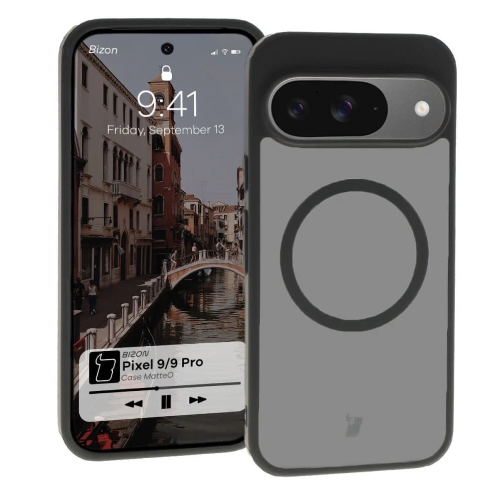Bizon Case MatteO Google Pixel 9/9 Pro transparent with black frame - 1