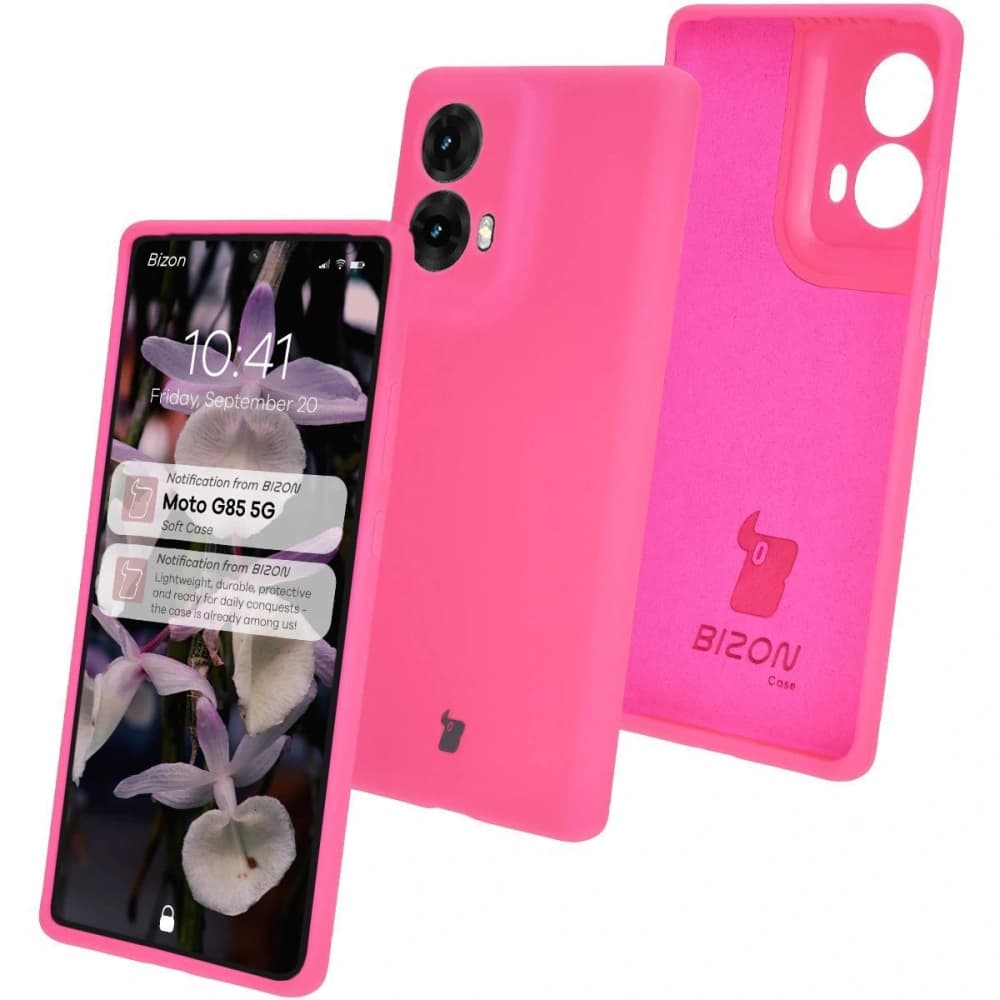 Bizon Soft Case Motorola Moto G85 5G neon pink - 1