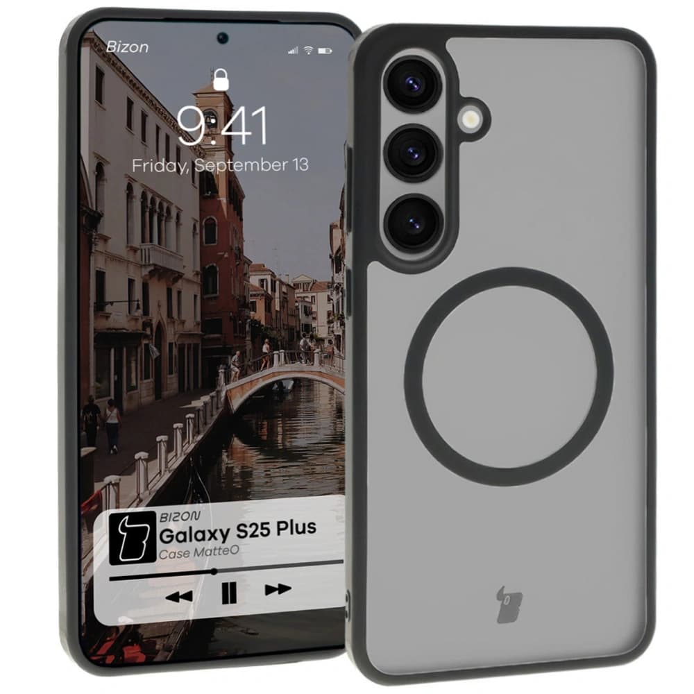 Bizon Case MatteO Samsung Galaxy S25 Plus transparent mit schwarzem Rahmen - 1
