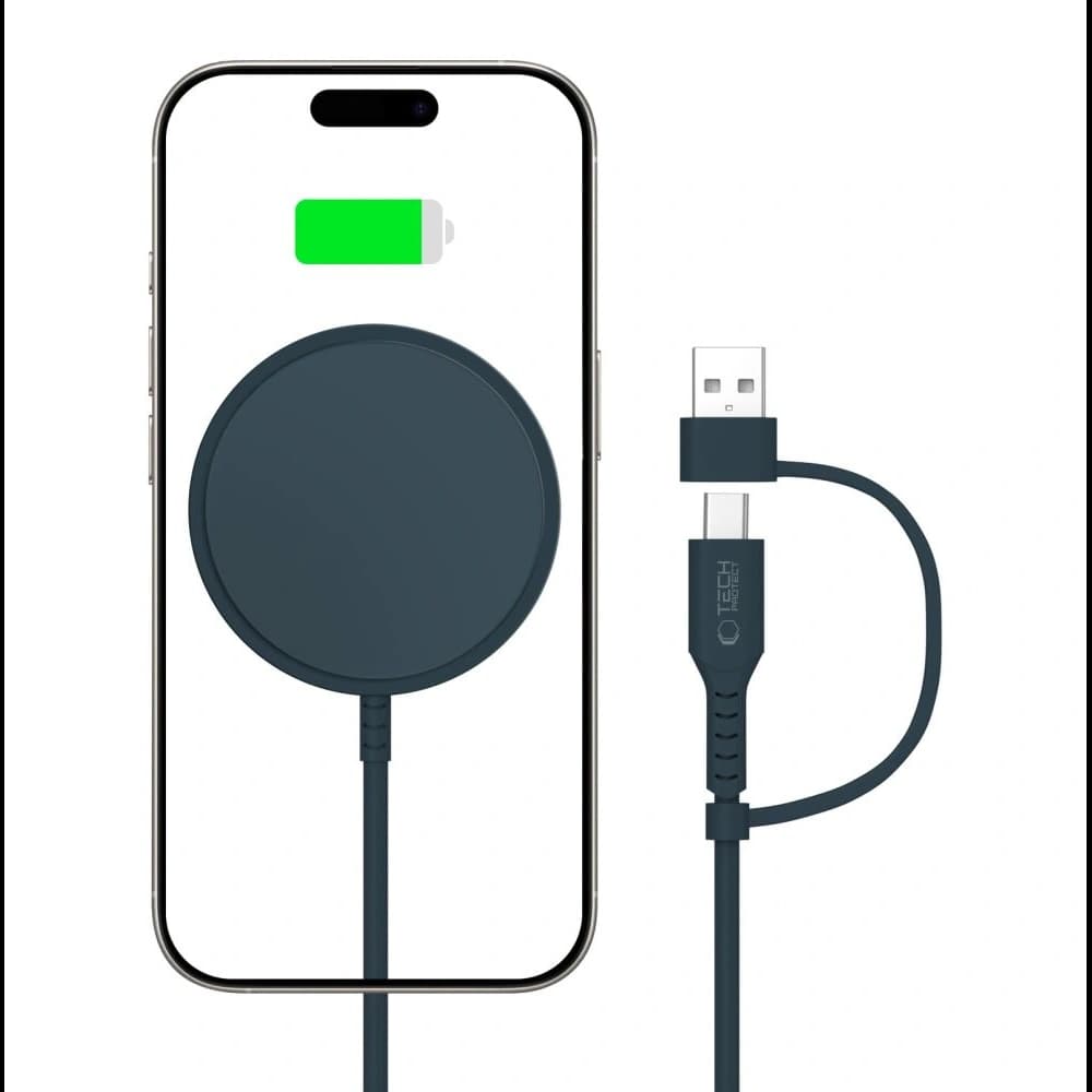 Tech-Protect QI15W-A44 Magnetic MagSafe Wireless Charger Marineblau - 2