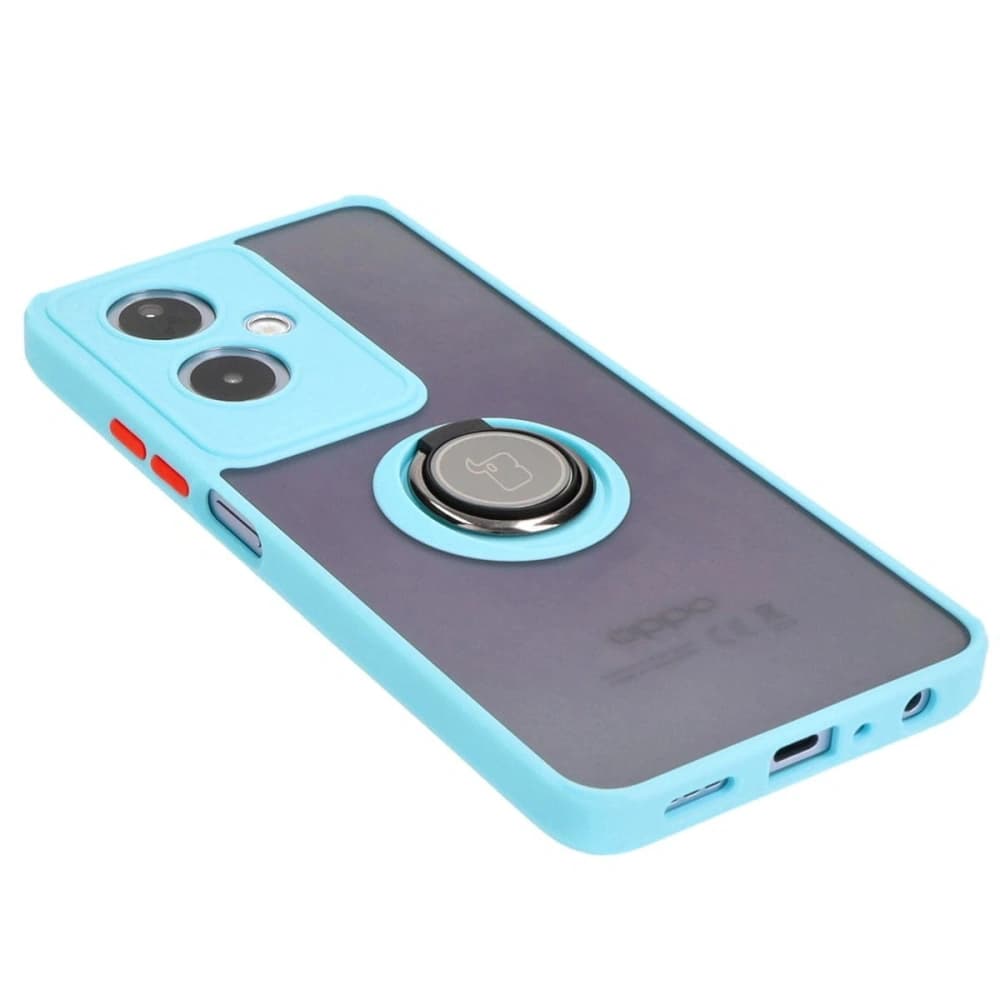 Bizon Case Hybrid Ring Oppo A79 5G rauchig mit einem hellblauen Rahmen - 4