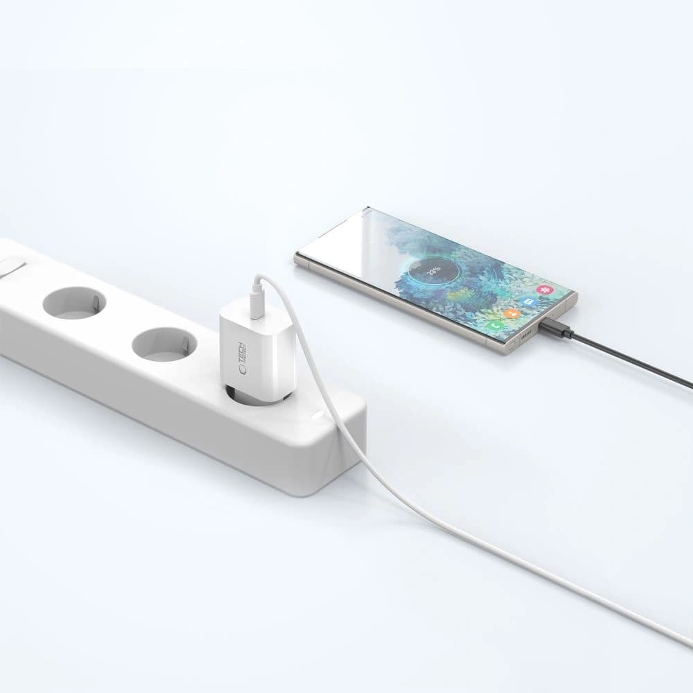 Tech-Protect NC20W 1-Port USB-C Netzwerk-Ladegerät PD20W Weiß - 6