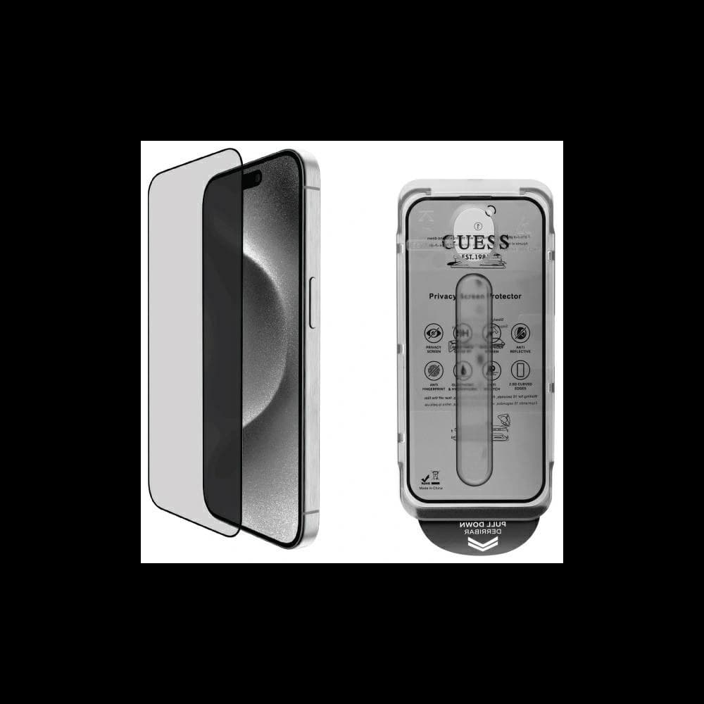 Guess GUTGP16LBOKGCIP Apple iPhone 16 Pro Bildschirmschutz Datenschutz 2.5D Umriss - 1